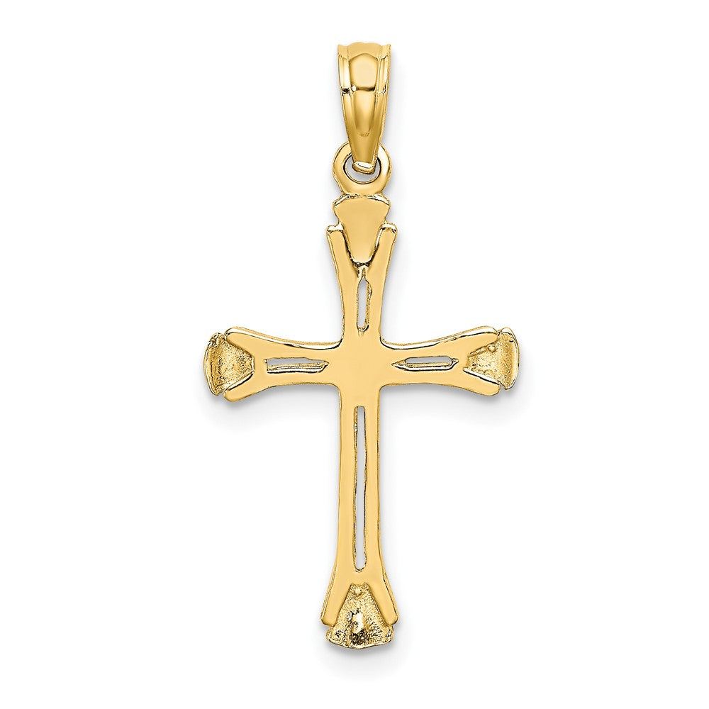 10K Yellow Gold 10K Polished Beveled Cut-Out Cross Pendant