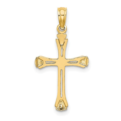10K Yellow Gold 10K Polished Beveled Cut-Out Cross Pendant