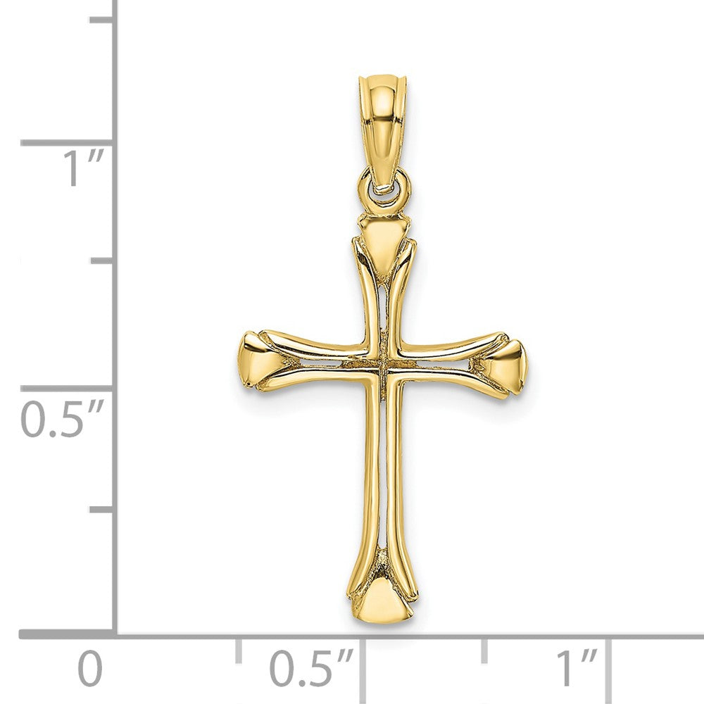 10K Yellow Gold 10K Polished Beveled Cut-Out Cross Pendant