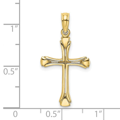 10K Yellow Gold 10K Polished Beveled Cut-Out Cross Pendant