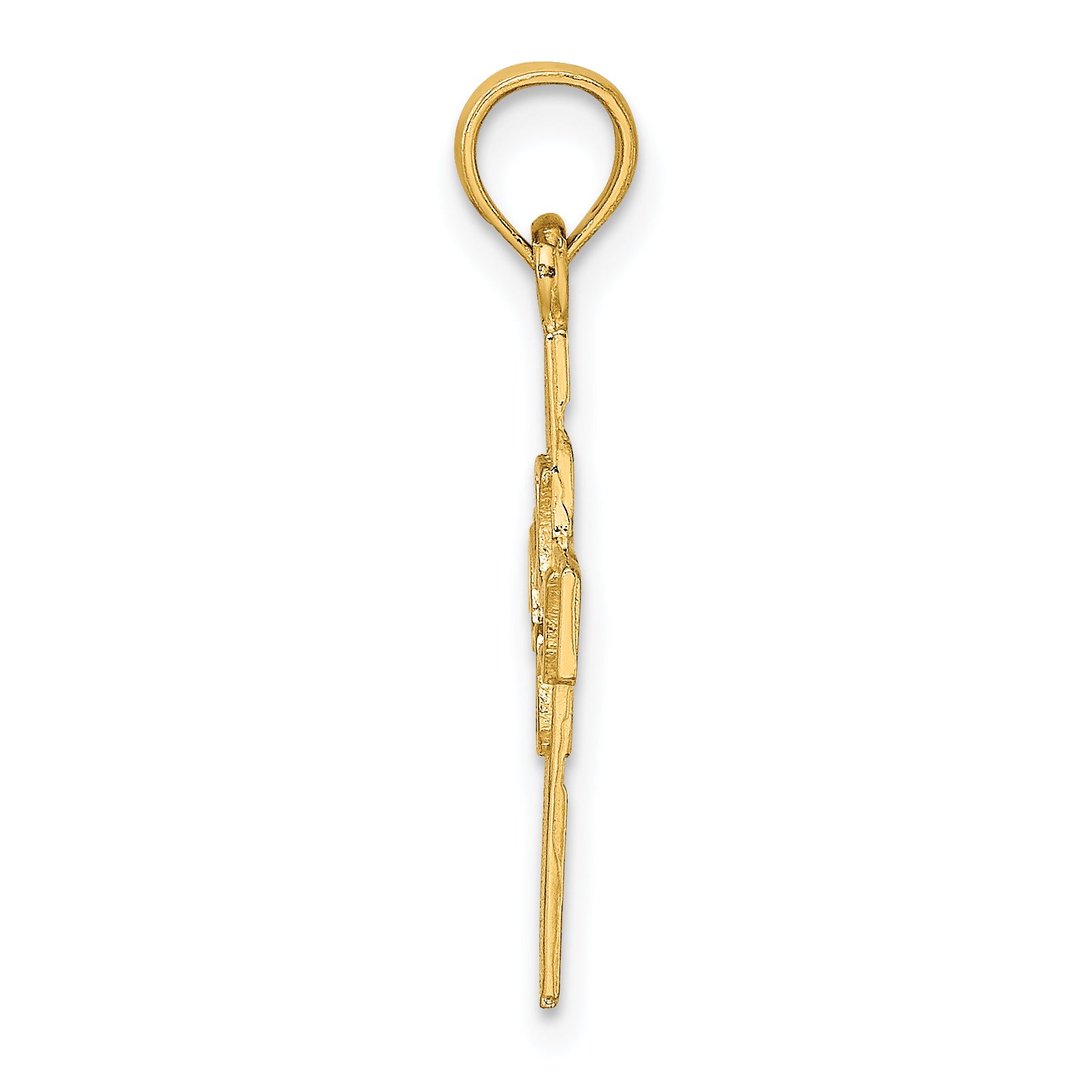 10K Yellow Gold 10K Dove In Cross Charm