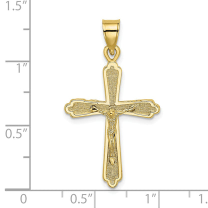 10K Yellow Gold 10K Textured Crucifix Charm