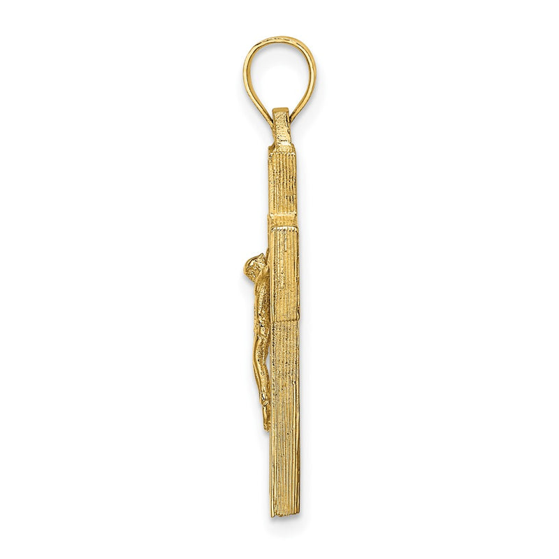 10K Yellow Gold 10K Textured Crucifix W/ Frame Charm
