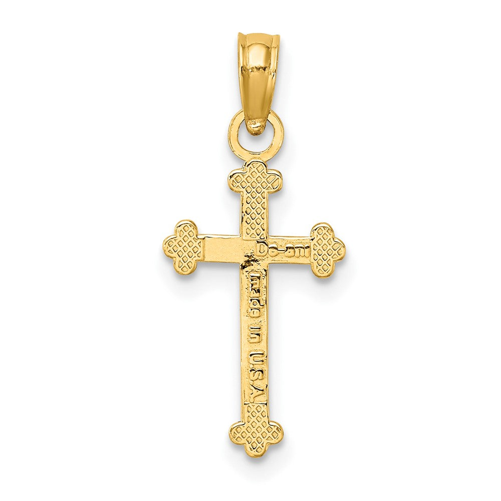 10K Yellow Gold 10K Polished Beaded Cross