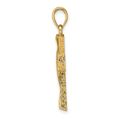 10K Yellow Gold 10K Polished Cut-Out Design Cross Charm
