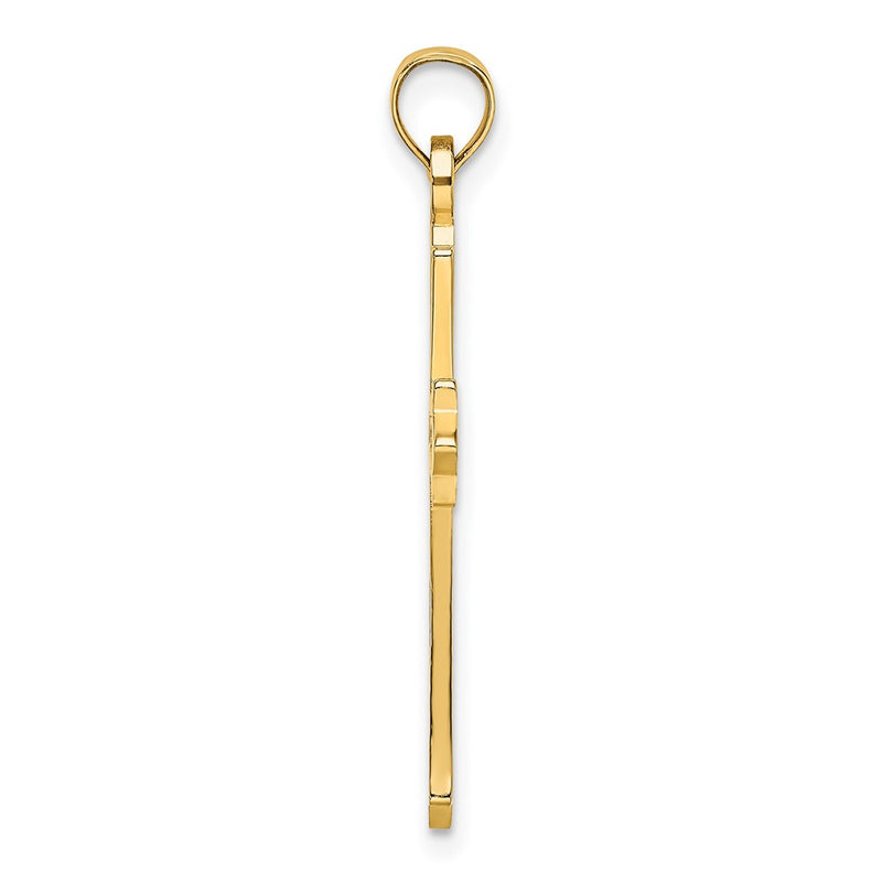 10K Yellow Gold 10K Polished And Cut-Out Cross Charm