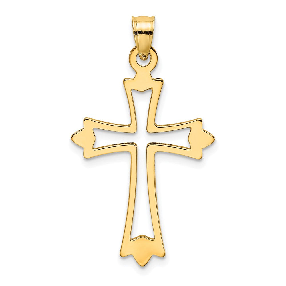 10K Yellow Gold 10K Polished And Cut-Out Cross Charm