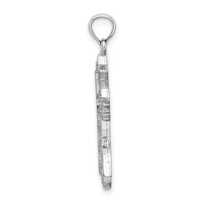 10K White Gold 10K Beaded Cross Charm