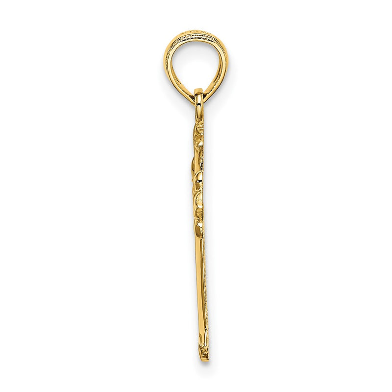 10K Yellow Gold 10K Cut-Out Cross Charm