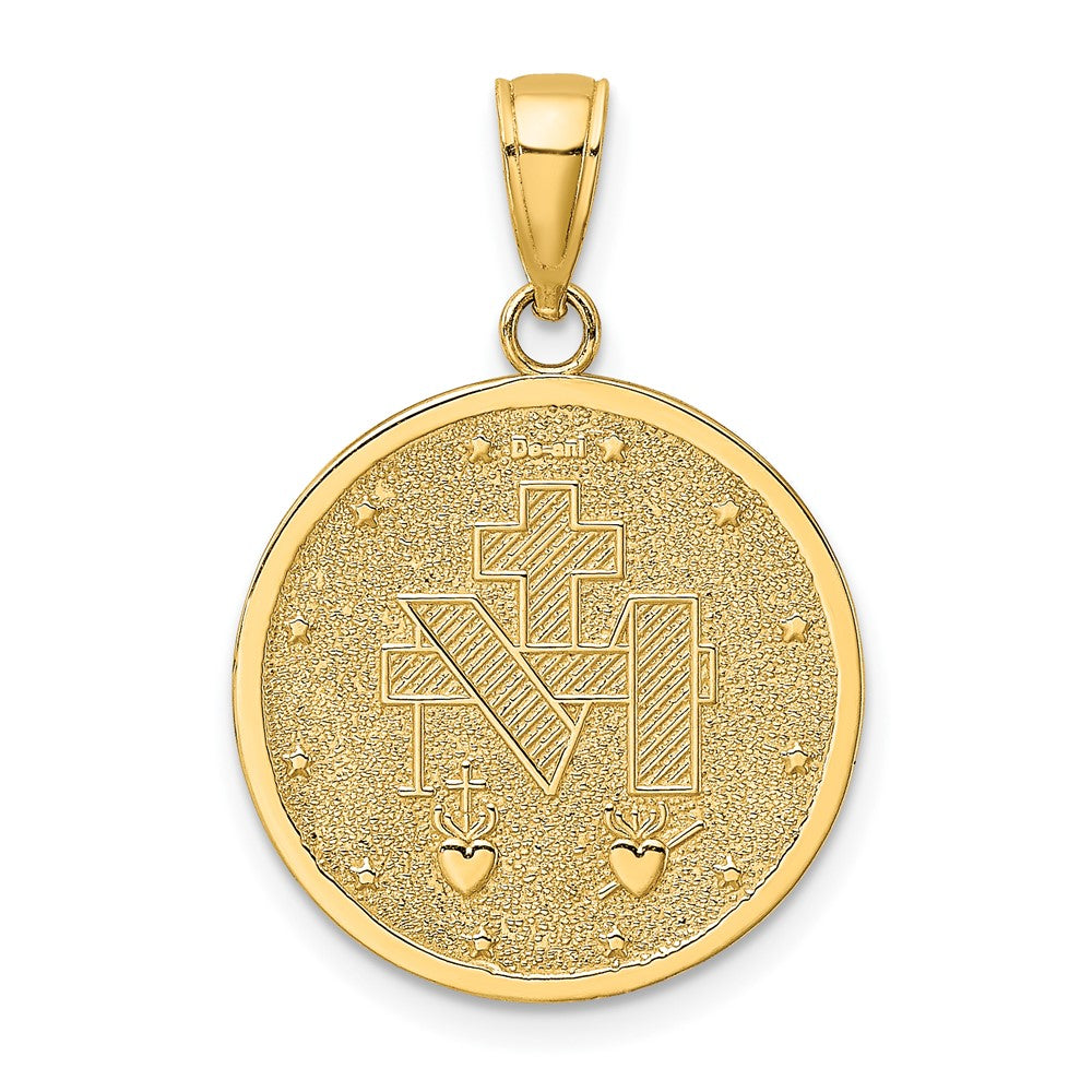 10K Yellow Gold 10K Polished And Satin Miraculous Medal Charm