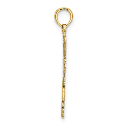 10K Yellow Gold 10K Cross Cut-Out W/ Heart Ends Charm