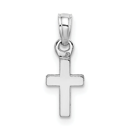 10K White Gold 10K Polished Mini Cross Charm