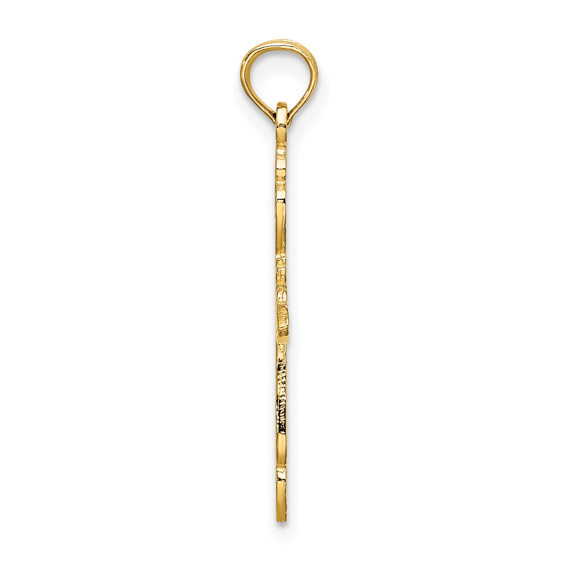 10K Yellow Gold 10K Polished Cut-Out Cross Charm