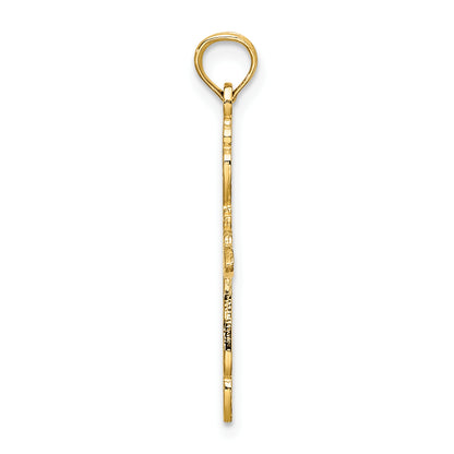 10K Yellow Gold 10K Polished Cut-Out Cross Charm