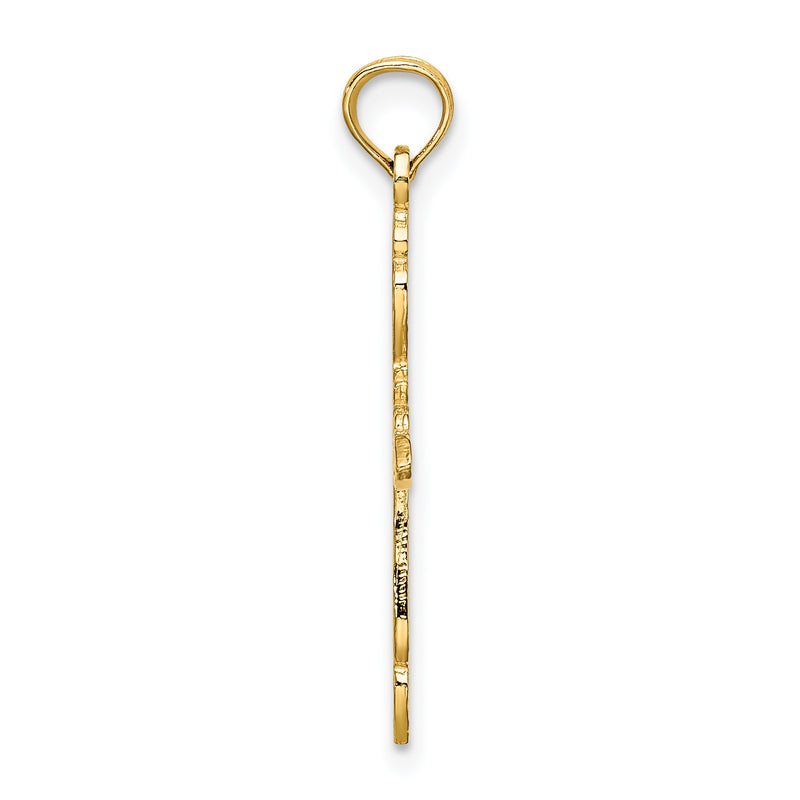 10K Yellow Gold 10K Polished Cut-Out Cross Charm