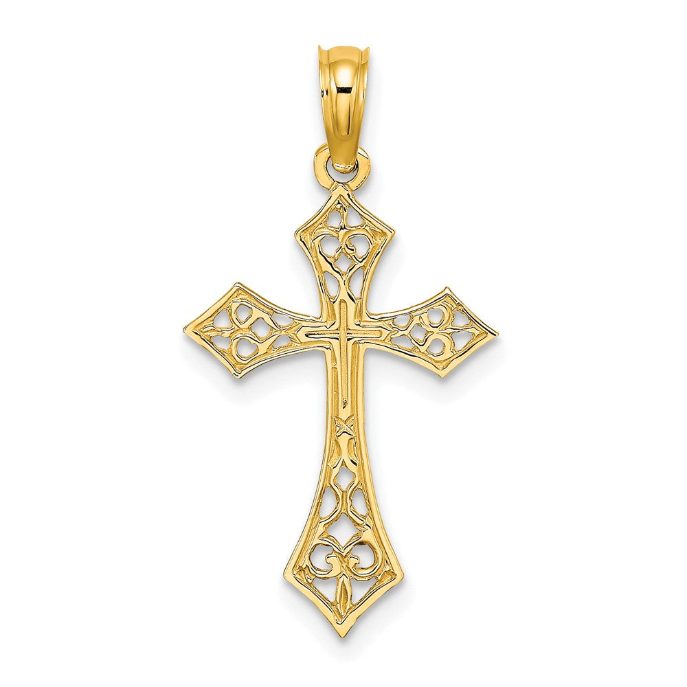 10K Yellow Gold 10K Filigree Cross Charm