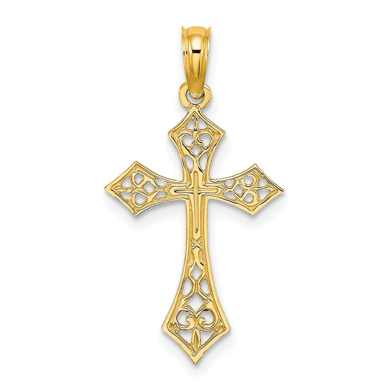 10K Yellow Gold 10K Filigree Cross Charm