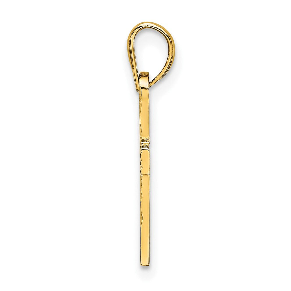 10K Yellow Gold 10K D/C Cross Charm