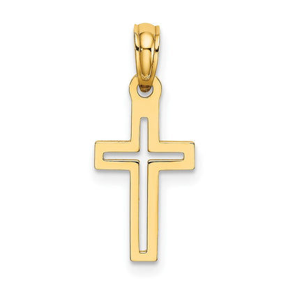 10K Yellow Gold 10K D/C Cross Charm
