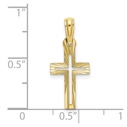 10K Yellow Gold 10K D/C Cross Charm