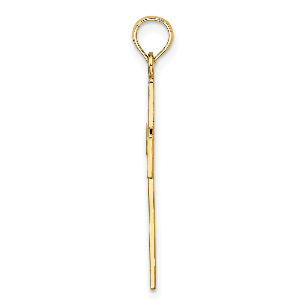 10K Yellow Gold 10K Textured Lace Center Cross Charm