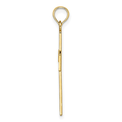 10K Yellow Gold 10K Textured Lace Center Cross Charm