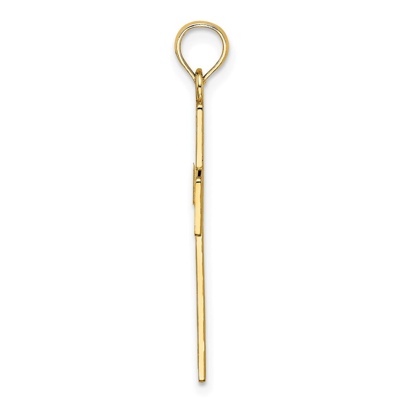 10K Yellow Gold 10K Textured Lace Center Cross Charm