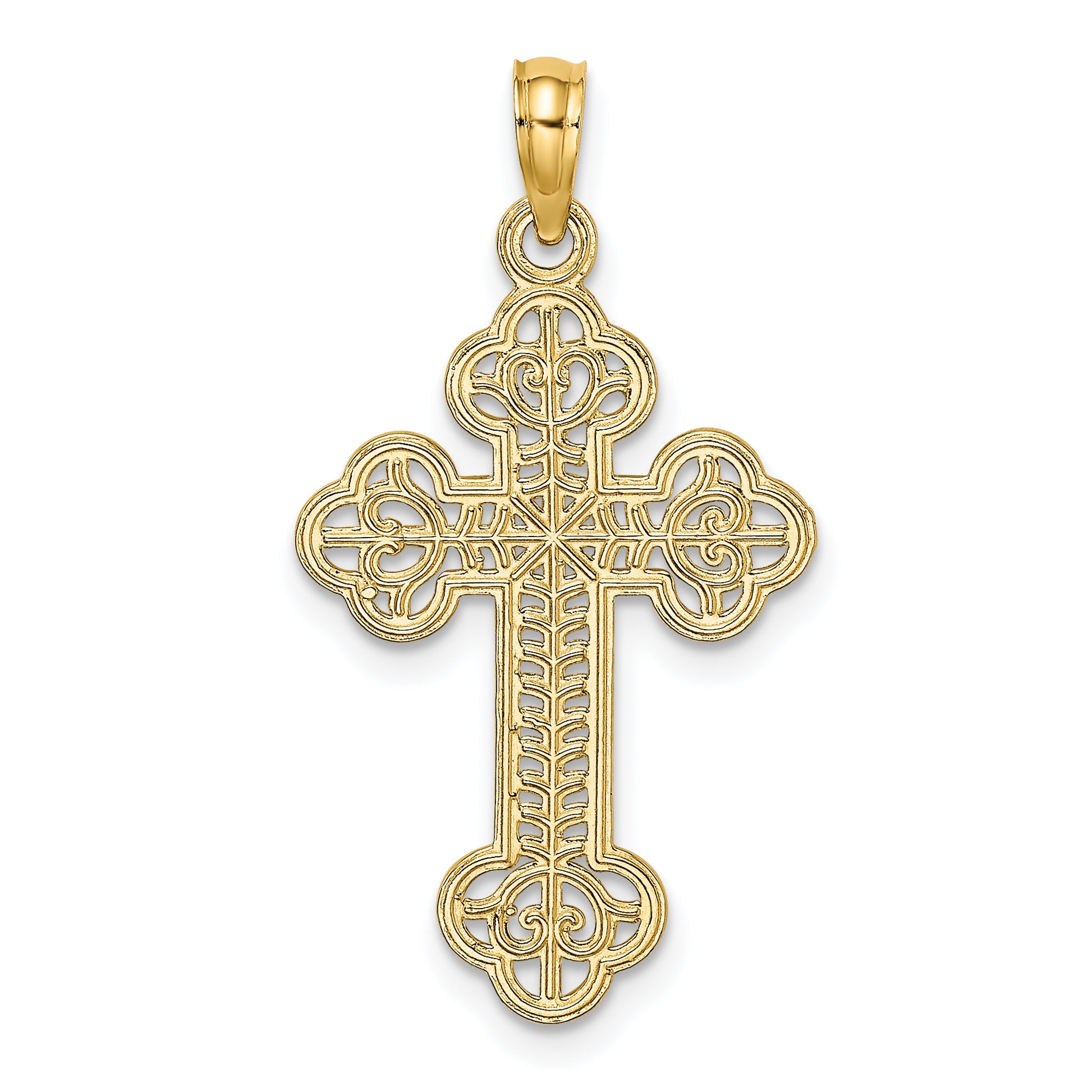 10K Yellow Gold 10K Cut-Out Design Cross Charm
