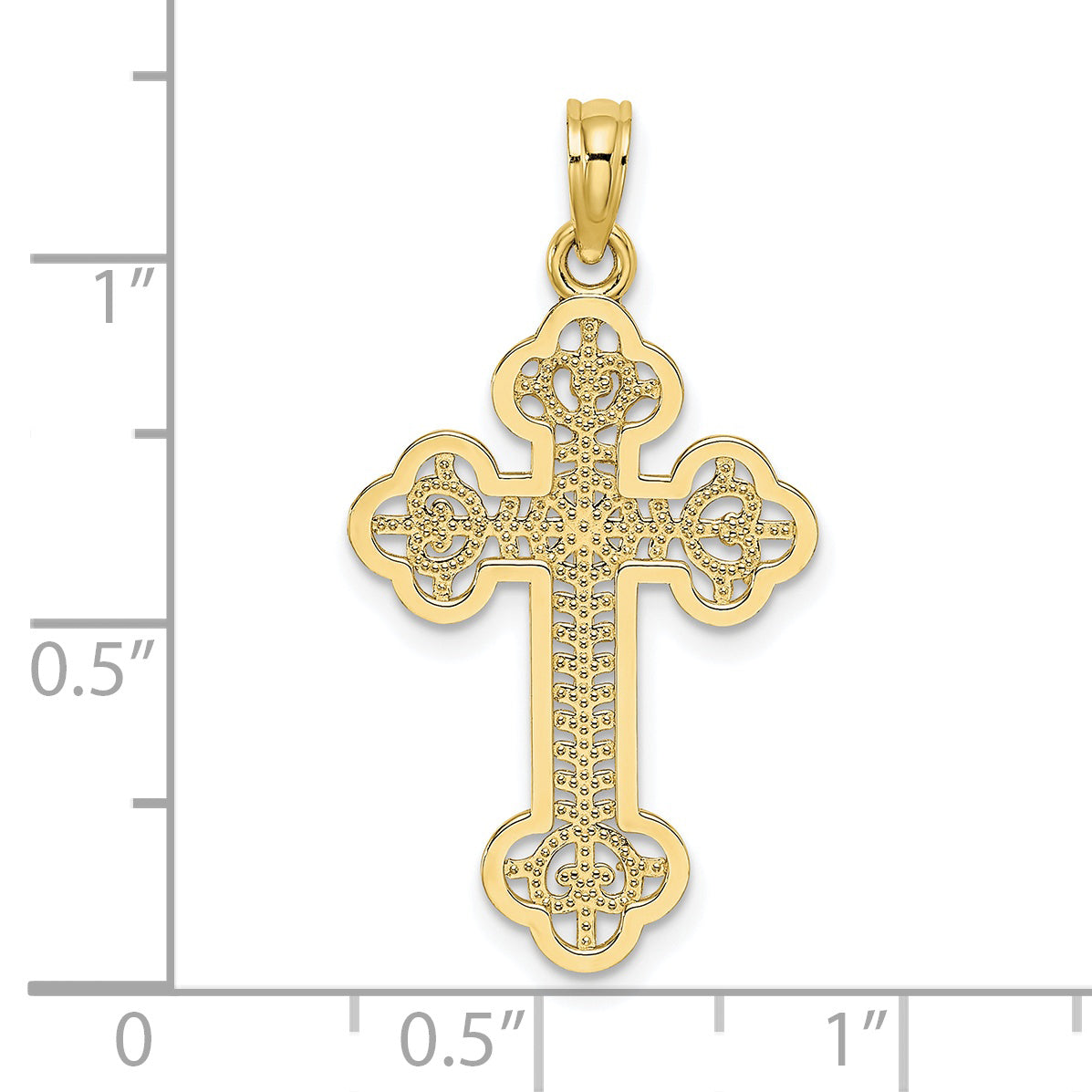 10K Yellow Gold 10K Cut-Out Design Cross Charm
