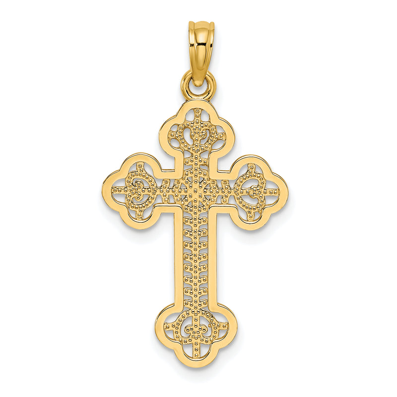 10K Yellow Gold 10K Cut-Out Design Cross Charm