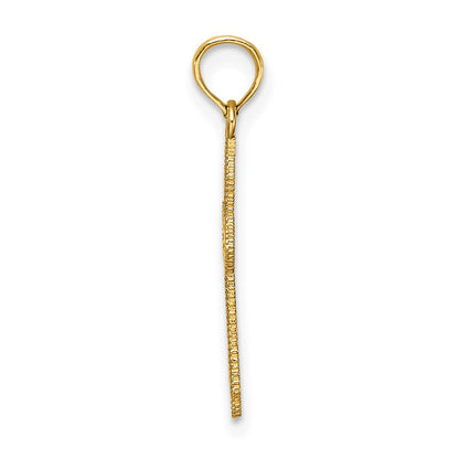 10K Yellow Gold 10K D/C W/ Beaded Edge Cross Charm