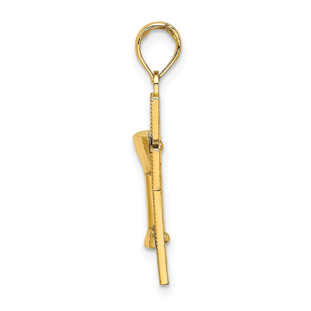 10K Yellow Gold 10K Polished Cross W/ Communion Cup Charm