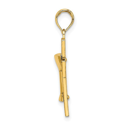 10K Yellow Gold 10K Polished Cross W/ Communion Cup Charm