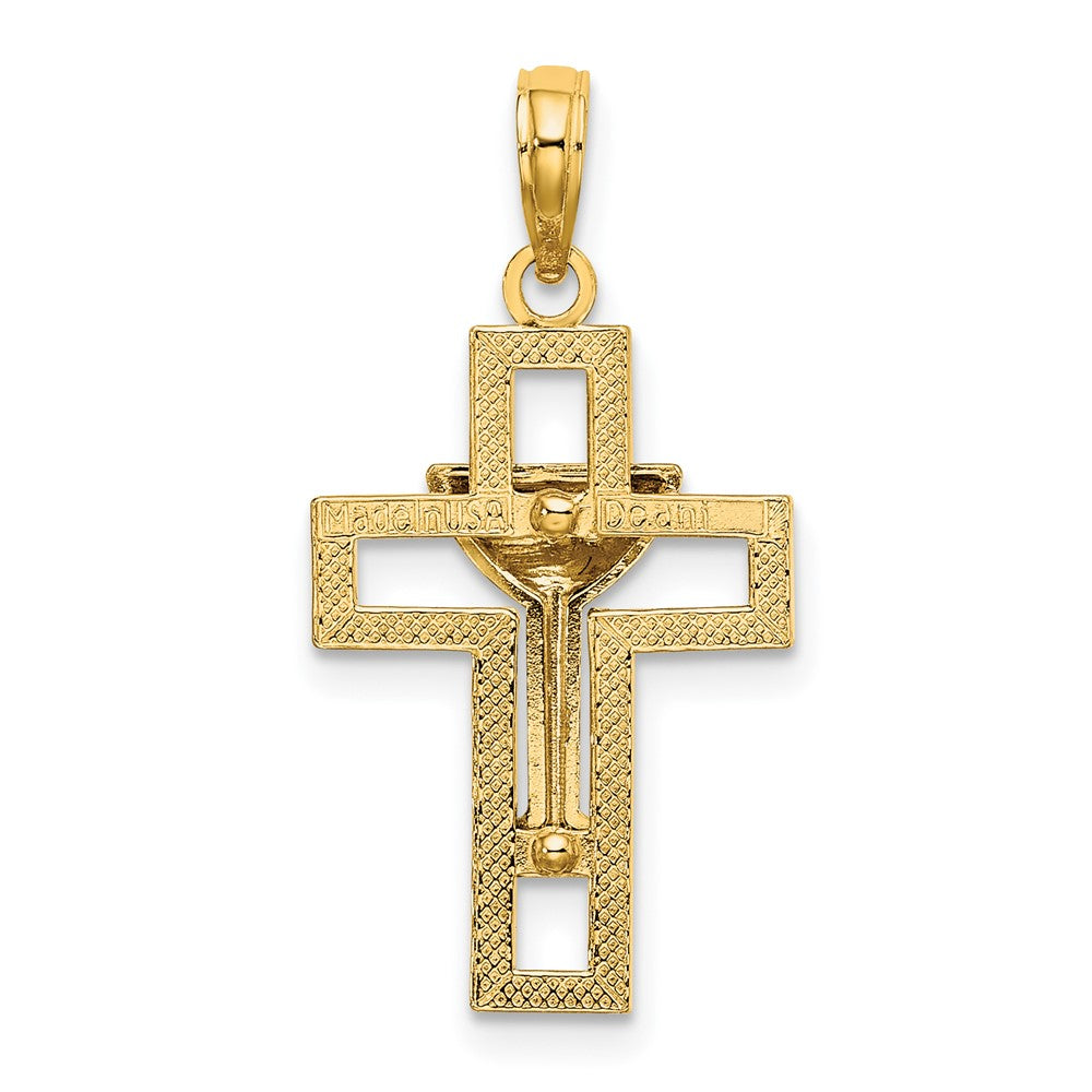 10K Yellow Gold 10K Polished Cross W/ Communion Cup Charm