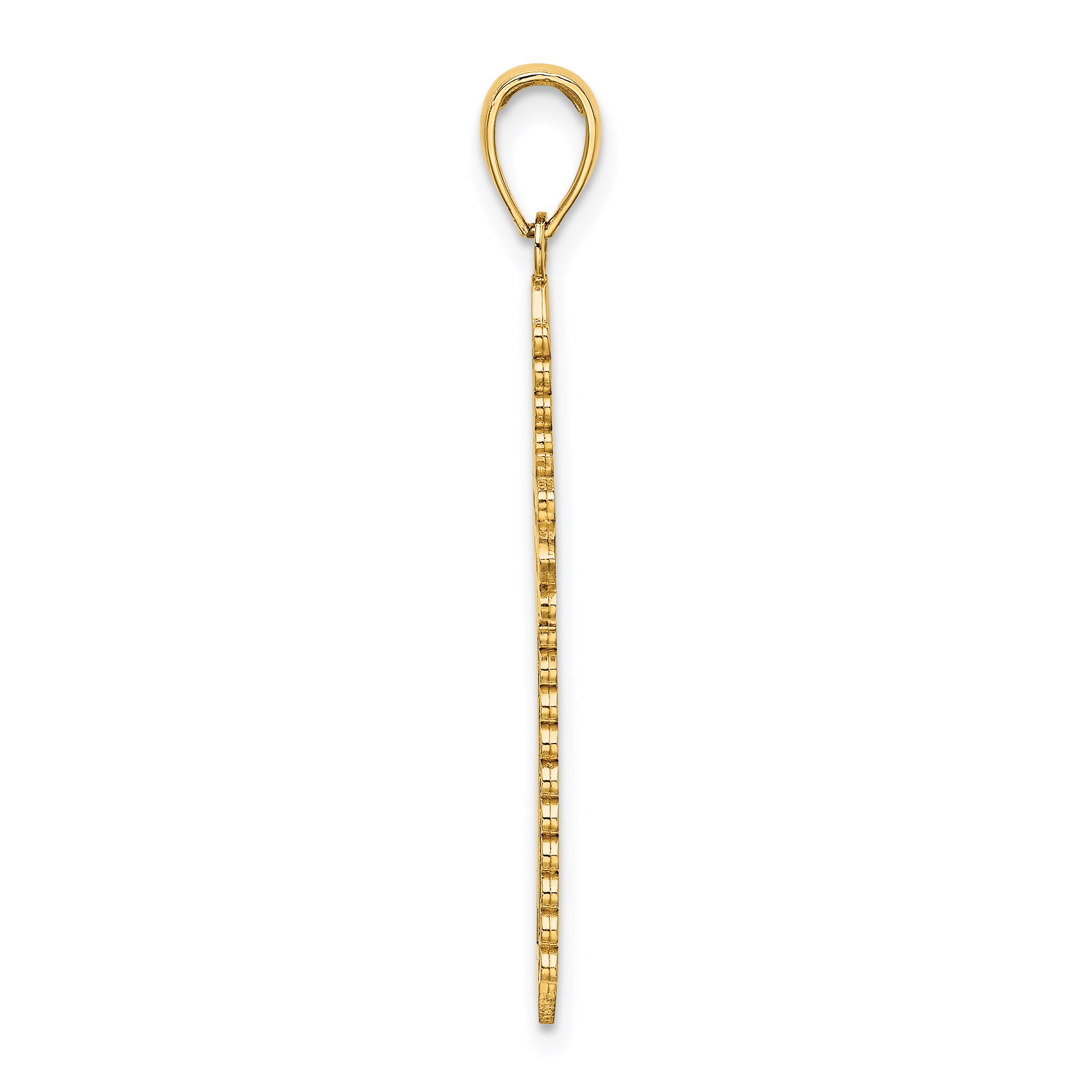 10K Yellow Gold 10K W/ Lace Border Cross Charm