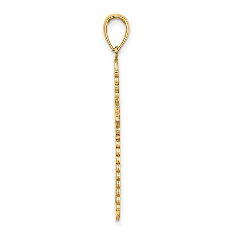 10K Yellow Gold 10K W/ Lace Border Cross Charm