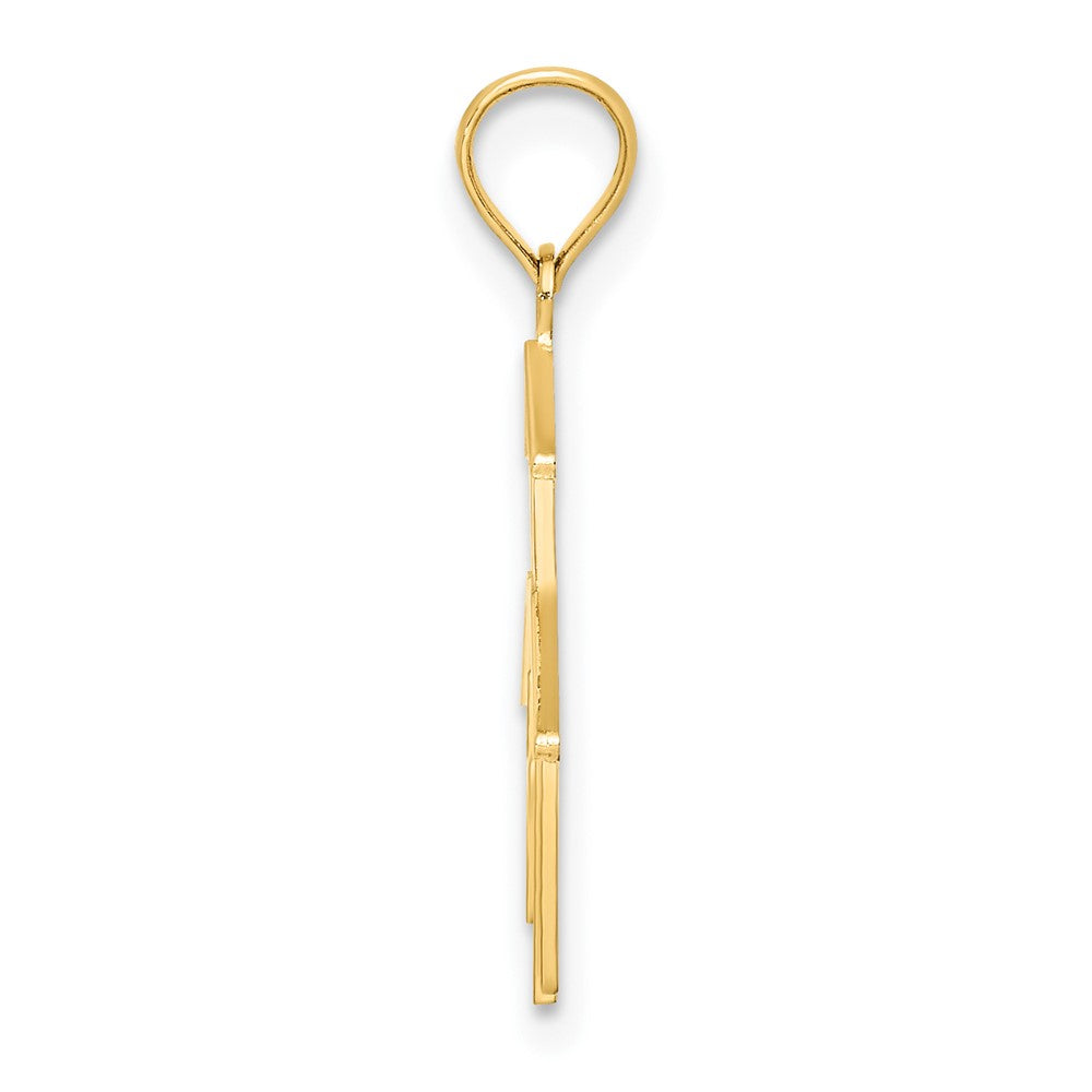 10K Yellow Gold 10K Church W/ Cross On Door Charm