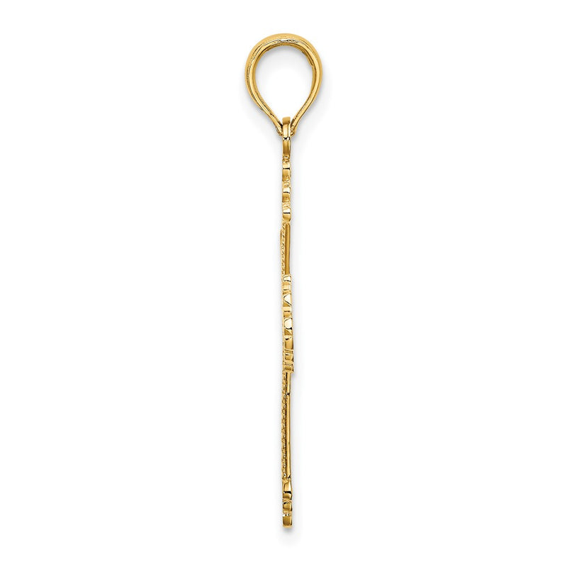 10K Yellow Gold 10K Cross W/ Heart Center Charm