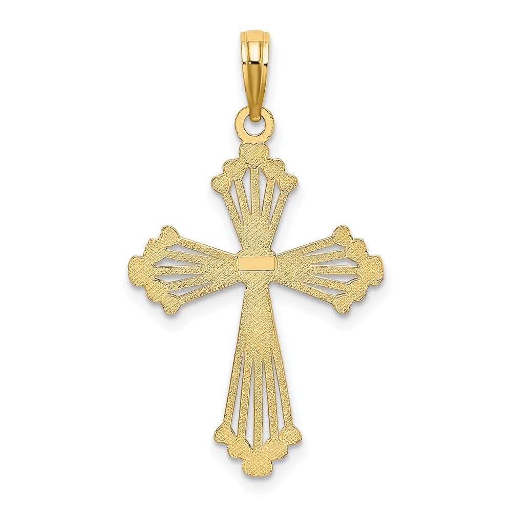10K Yellow Gold 10K Cross W/ Heart Center Charm