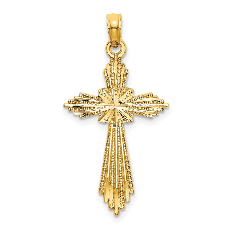 10K Yellow Gold 10K Fancy D/C Cross Charm