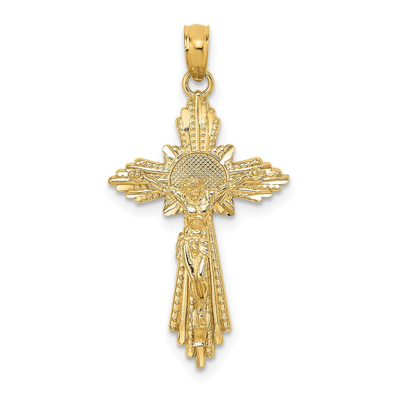10K Yellow Gold 10K D/C Crucifix Charm