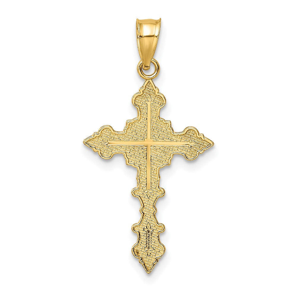 10K Yellow Gold 10K Crucifix W/ Fancy Edges Charm