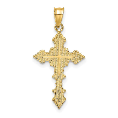 10K Yellow Gold 10K Crucifix W/ Fancy Edges Charm