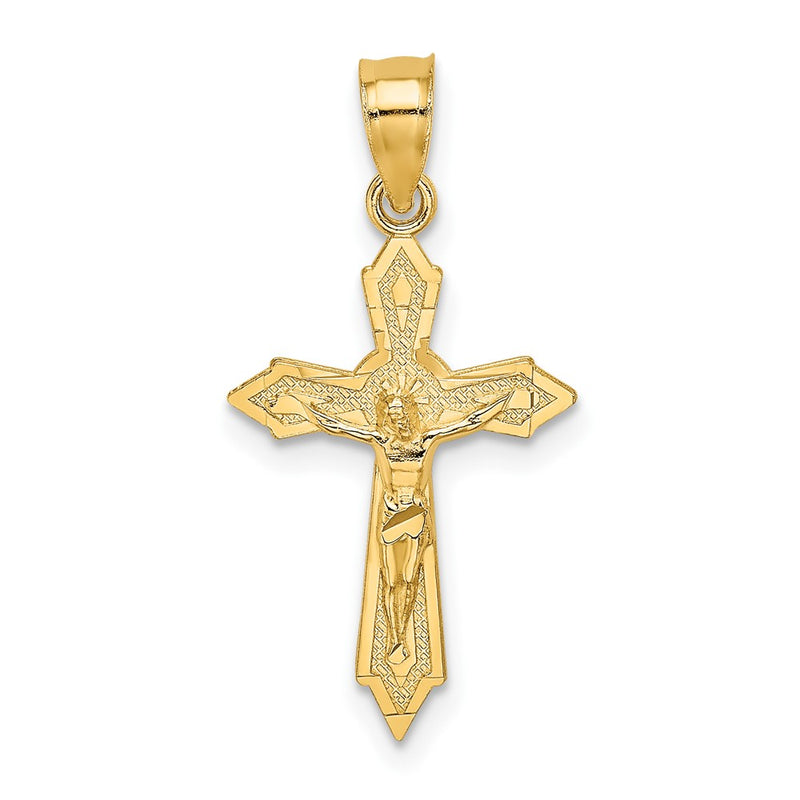 10K Yellow Gold 10K W/ Arrow Pointed Ends Crucifix Charm