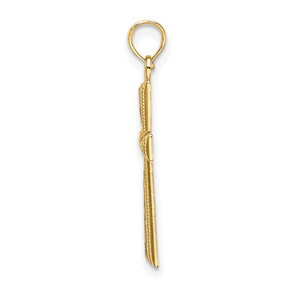 10K Yellow Gold 10K D/C Textured Cross Charm