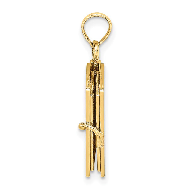 10K Yellow Gold 10K 3-D Moveable Santa Biblia Book/Spanish Bible Charm