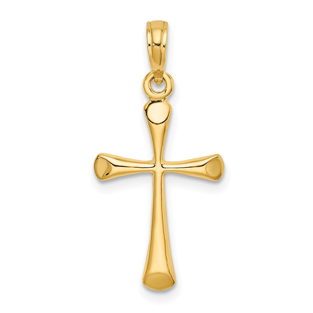 10K Yellow Gold 10K Polished Beveled Tip Cross Charm
