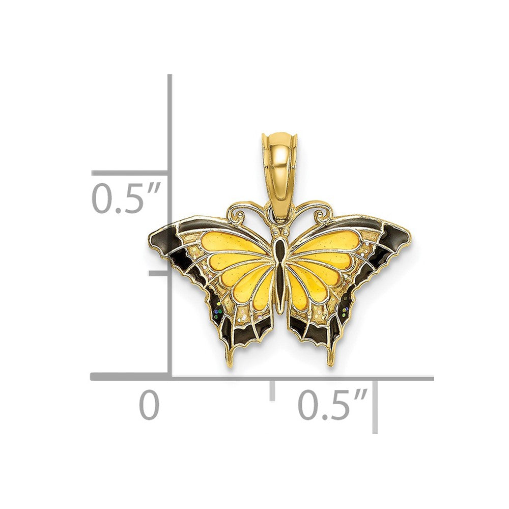 10K Yellow Gold 10K Small Enameled Butterfly Charm