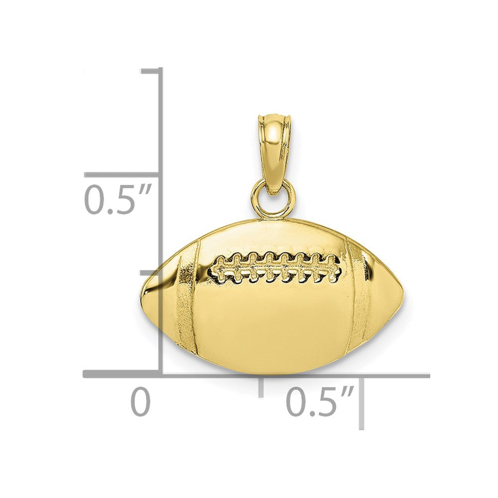 10K Yellow Gold 10K Engraveable Football Charm