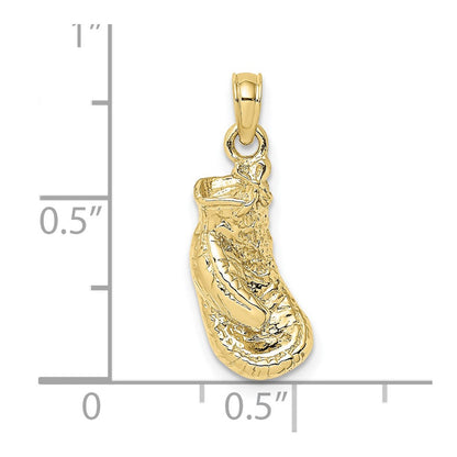 10K Yellow Gold 10K 2-D Polished / Textured Single Boxing Glove Charm